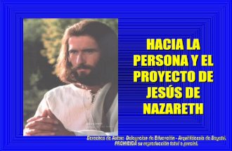 La persona y el proyecto de jesus