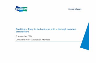 Dimitri De Wolf, Doosan/Bobcast, Enabling “Easy-To-Do-Business-With” Through Solution Architecture