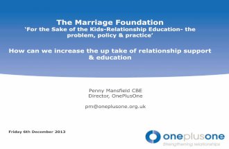 Penny Mansfield: How can we increase the uptake of relationships support and education?