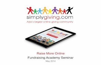 SimplyGiving.com Fundraising Academy 1 - Raise More Online (Singapore)