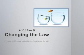 U301 part b changing the law working progress