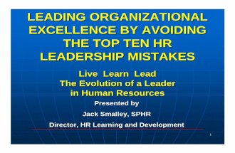 Smalley - Top 10 HR Leadership Mistakes