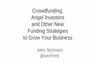 Crowdfunding, Angel Investors and other New Funding Stretegies to Grow your business