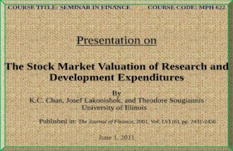 Market Valuation of Research and Development Expenditures