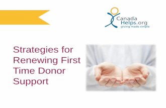 Strategies for Renewing First Time Donor Support