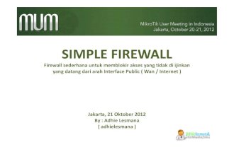Simple Firewall MikroTik
