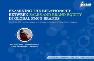 Research Paper: Relationship between Sales & Brand Equity in Global FMCG Brands : JIMS Rohini