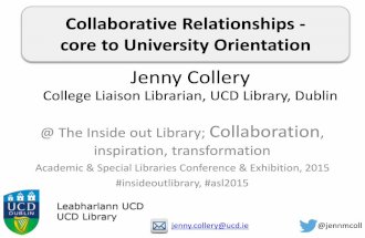 Jenny Collery 'Collaborative relationships core to university orientation'