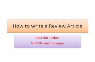 How to write a review article