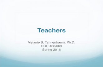SOC 463/663 (Social Psych of Education) - Teachers