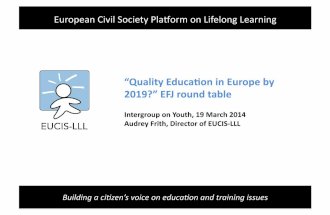 EUCIS-LLL perspective on Quality Education, EP Youth Intergroup