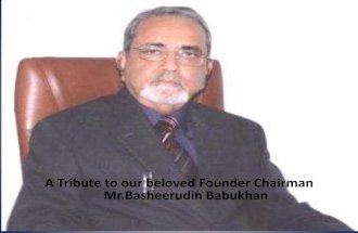 Late Mr.Bashiruddin Babukhan, Founder Chairman of Glendale Academy International