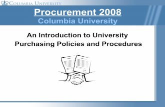 Procurement 2008 Columbia University An Introduction to ...