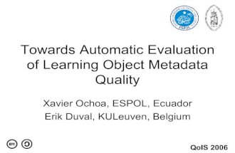 Towards Automatic Evaluation of Learning Object Metadata Quality
