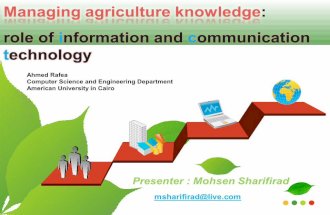 Managing agriculture knowledge:  role of information and communication technology