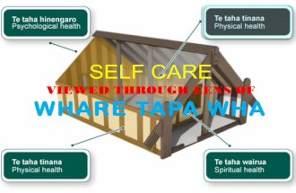 Maori wisdom -- Self-care and the Whare Tapa Wha model