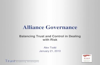 Alliance Governance: Balancing Trust and Control in Dealing with Risk