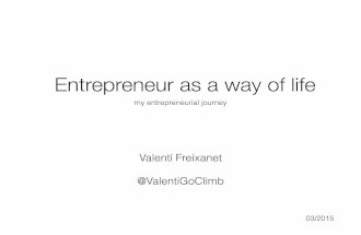 Entrepreneur as a way of life