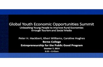 2014 Global Youth Economic Opportunities Summit - Unleashing Young People to Improve Rural Economies through Tourism and Social Media