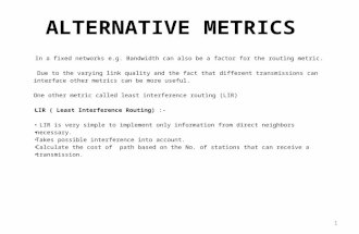 Alternative metrics