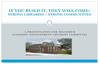 If You Build It, They Will Come.  Strong Libraries = Strong Communities