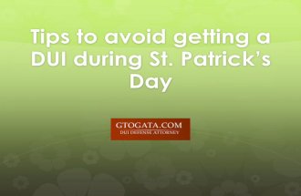 Tips to avoid getting a DUI during St. Patrick’s Day