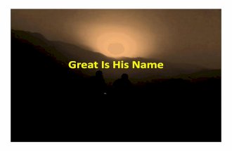 Great is His Name
