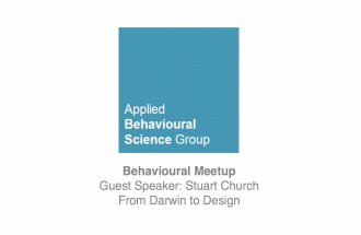 Behavioural Meetup: Stuart Church on Darwin to Design