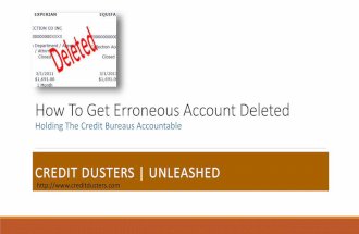 How to get erroneous account deleted from your credit report