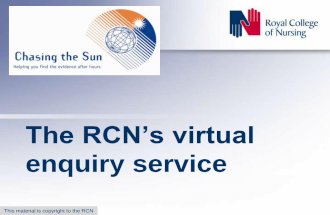 Chasing the Sun : Virtual Enquiry at the RCN - Sally Brockway (RCN)