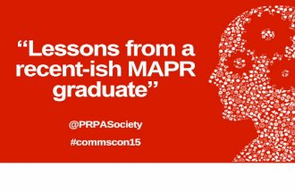 "Lessons from a recent-ish PR graduate" Martyn Rosney, DIT PRPA Conference