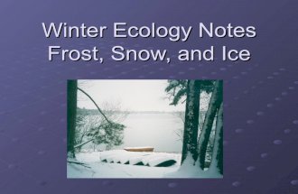 Winter ecology notes frost, snow, and ice