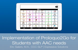 Implementation of Proloquo2Go for Students with AAC Needs