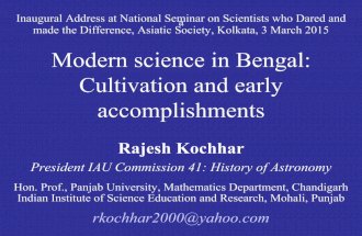Modern science in Bengal: Cultivation and early accomplishments