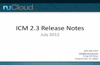 nuCloud ICM 2.3 Release Notes