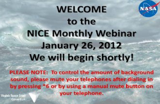 NICE Monthly Webinar - January 2012