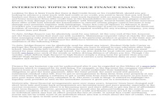 INTERESTING TOPICS FOR YOUR FINANCE ESSAY: