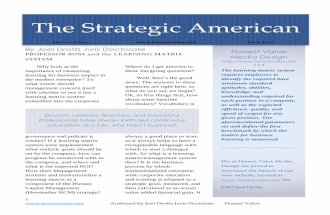 The Strategic American Issue Five: Professor Boss and the Learning Matrix System