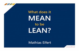 What does it mean to be Lean