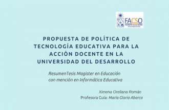 Resumen Propuesta de Política de Tecnología Educativa para la acción docente