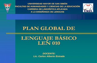 Plan Global de Lenguaje Básico - LEN 010. 2015