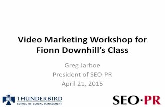 Video Marketing Workshop for Fionn Downhill's Class