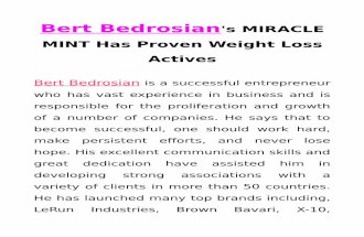 Bert Bedrosian's MIRACLE MINT Has Proven Weight Loss Actives