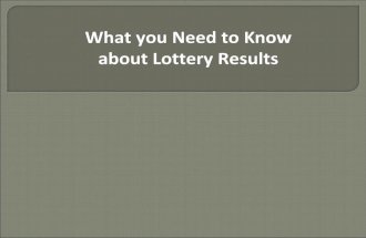 National Lottery-What you need to Know