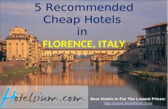 Florence - 5 Recommended Cheap Hotels in Florence Italy