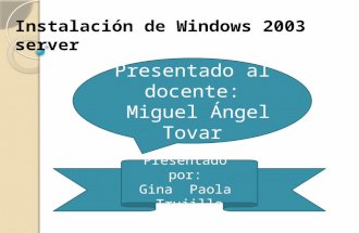 Instalación de windows 2003 server