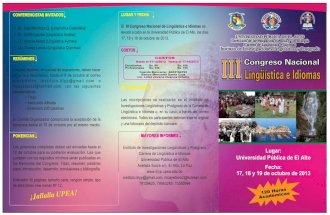 III Congreso Nacional Lingüística e Idiomas (3ir Aru Thakhi Jikthaptäwi)