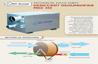 Desiccant dehumidifier manufacturers - Data sheet of desiccant dehumidifier mdc450