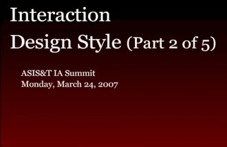 Interaction Design & Style Part-5