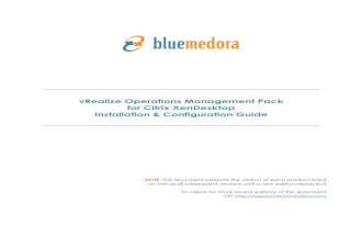 vRealize Operations (vROps) Management Pack for Citrix XenDesktop Installation & Configuration Guide